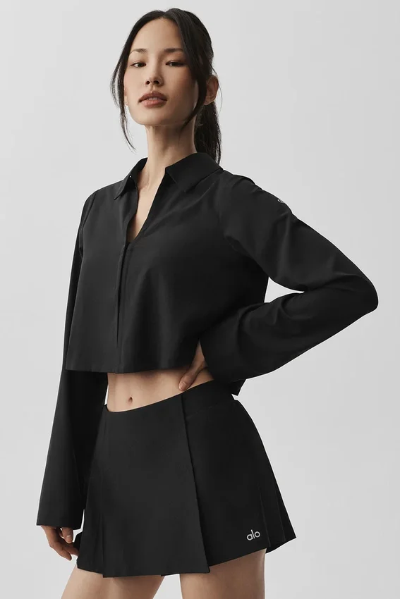 Camisa de manga larga corta «Unmatched» - Negro