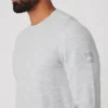 Camisa de manga larga Micro Waffle Fast Break - Gris jaspeado deportivo