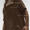 Camisa de satén Horizon de manga corta con botones - Espresso