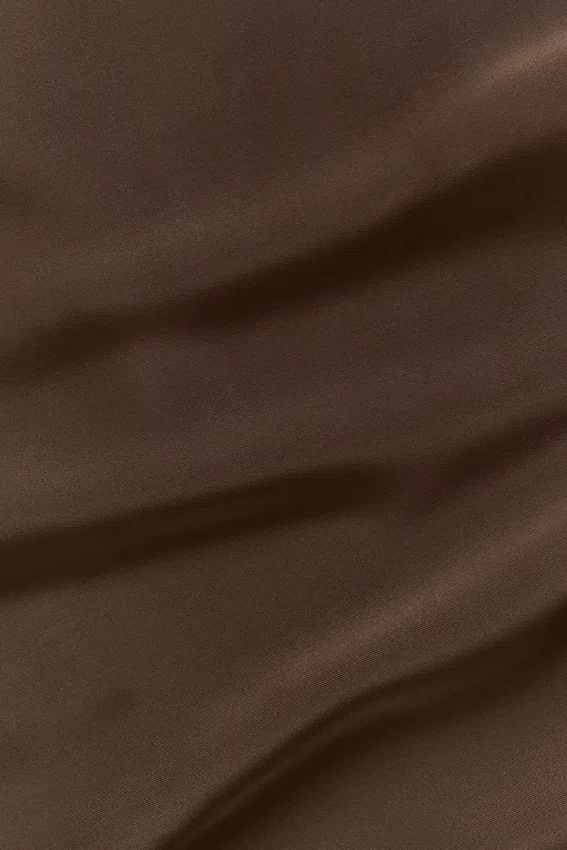Camisa de satén Horizon de manga corta con botones - Espresso