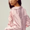 Camisa de seda Luminous con botones - Rosa champán