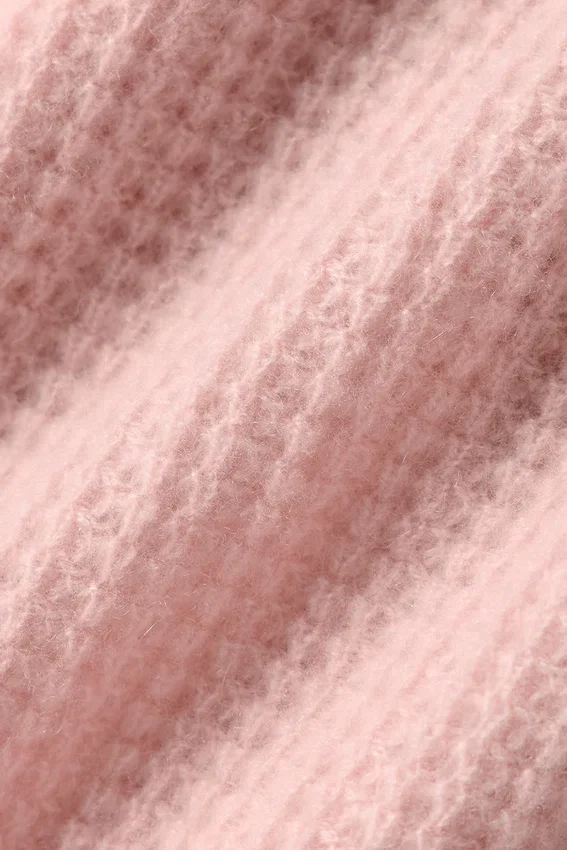 Camisa polo de cachemira con tejido tipo waffle — Cuarzo rosa