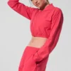 Camiseta corta Breezy con cremallera completa - Rojo caramelo