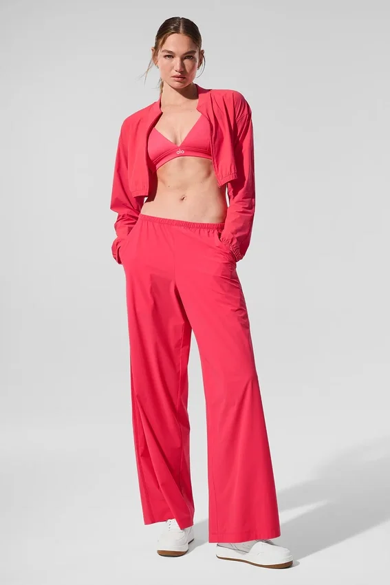 Camiseta corta Breezy con cremallera completa - Rojo caramelo