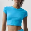 Camiseta corta de manga corta Alosoft Finesse - Azul celeste