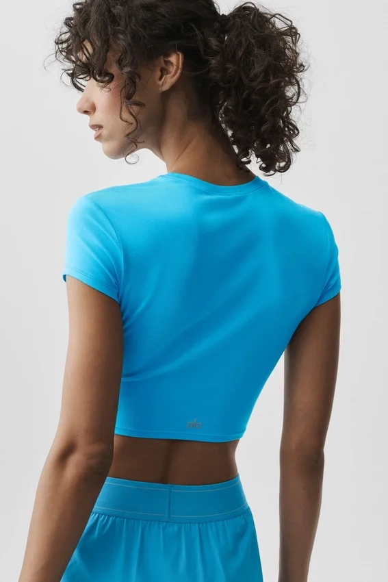 Camiseta corta de manga corta Alosoft Finesse - Azul celeste