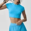 Camiseta corta de manga corta Alosoft Finesse - Azul celeste