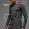 Camiseta de cuello redondo de manga larga Alo Vapor - Antracita