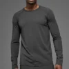 Camiseta de cuello redondo de manga larga Alo Vapor - Antracita