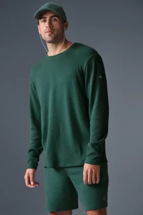 Camiseta de cuello redondo de manga larga Elevate Waffle - Winter Ivy