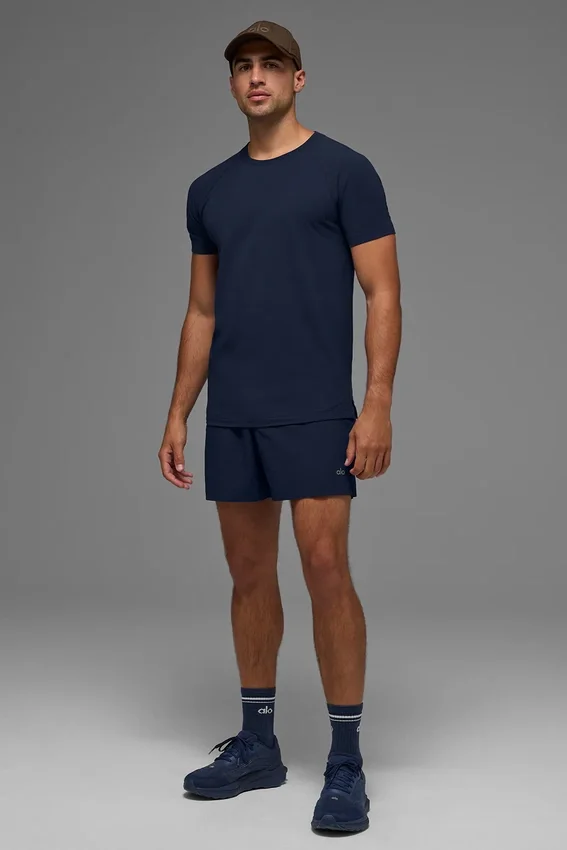 Camiseta de cuello redondo y manga corta Alo Vapor - Azul marino