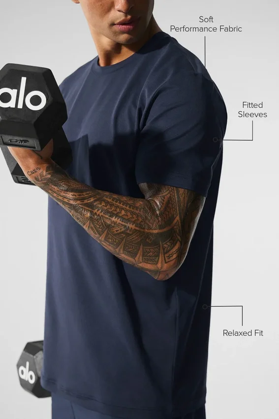 Camiseta de cuello redondo y manga corta Conquer Reform - Azul marino