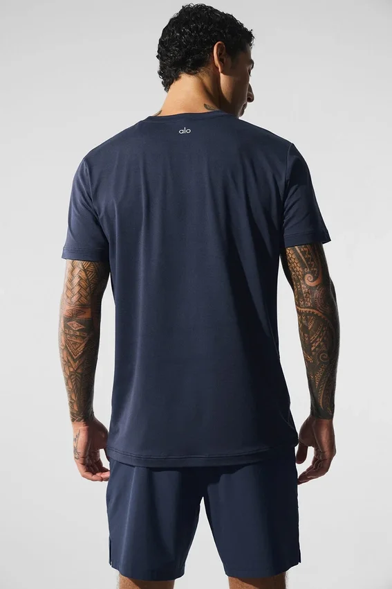 Camiseta de cuello redondo y manga corta Conquer Reform - Azul marino