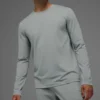 Camiseta de cuello redondo y manga larga Conquer Reform - Gris lunar