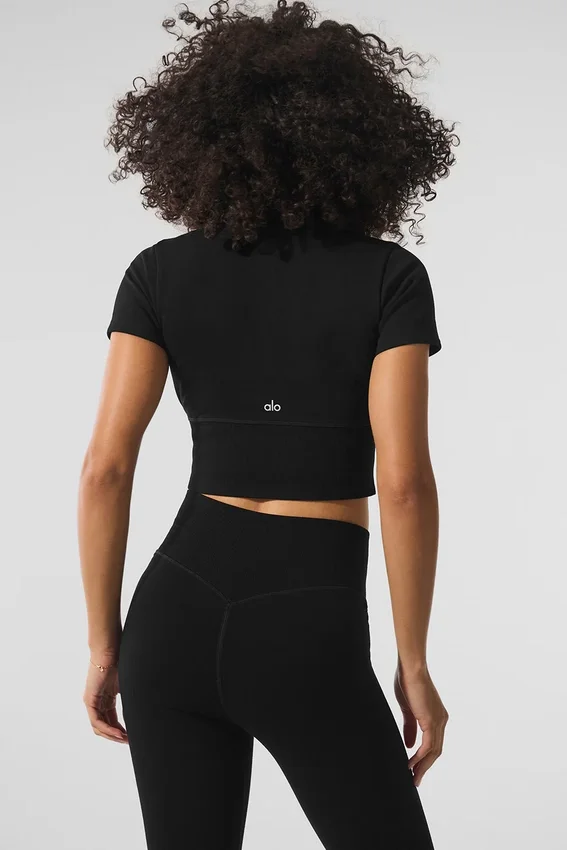 Camiseta de invierno sin costuras, cálida y suave — Negro
