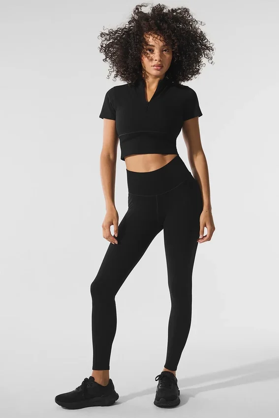 Camiseta de invierno sin costuras, cálida y suave — Negro