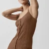 Camiseta de jerséu con botones Sunlit - Marrón bronceado