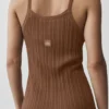 Camiseta de jerséu con botones Sunlit - Marrón bronceado