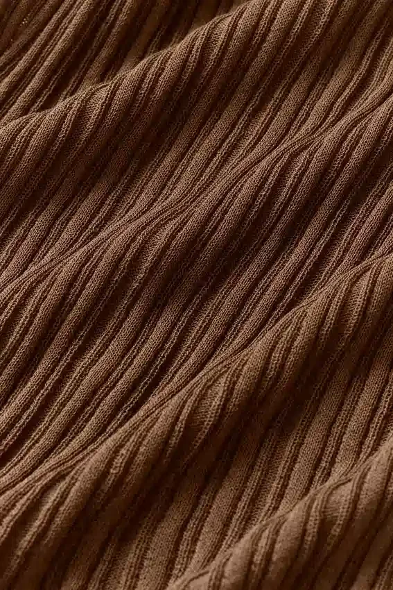 Camiseta de jerséu con botones Sunlit - Marrón bronceado