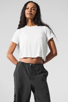 Camiseta de manga corta «All Day» corta - Blanco