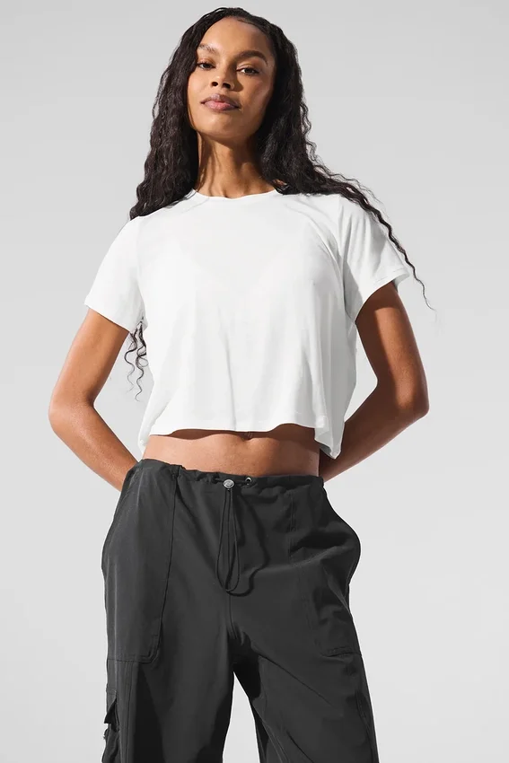 Camiseta de manga corta «All Day» corta - Blanco