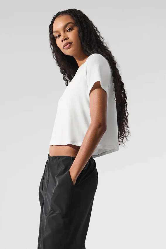 Camiseta de manga corta «All Day» corta - Blanco