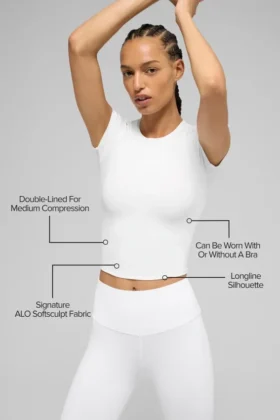 Camiseta de manga corta Alo Softsculpt Precision – Blanco