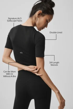 Camiseta de manga corta Alo Softsculpt Precision – Negro