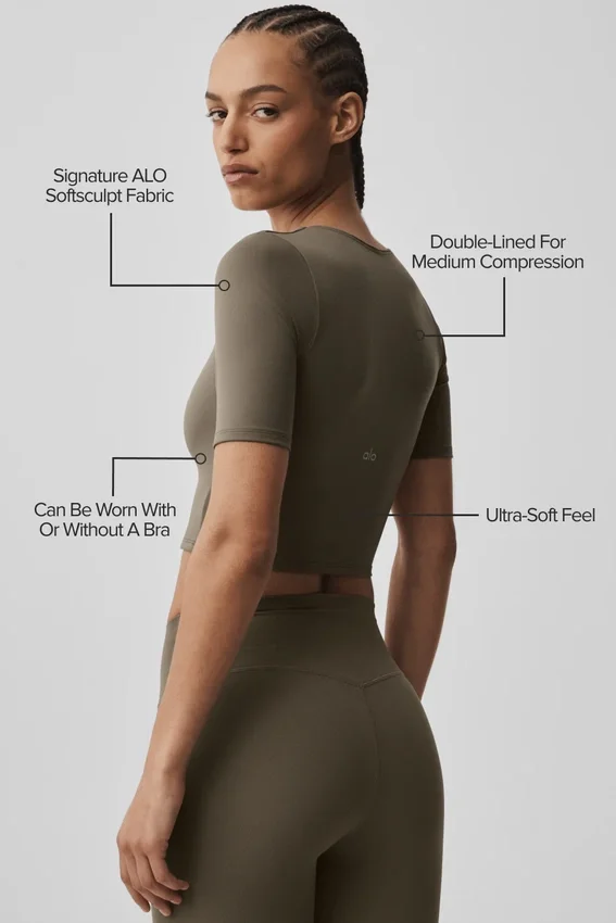 Camiseta de manga corta Alo Softsculpt Precision - Olive Tree