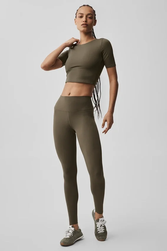 Camiseta de manga corta Alo Softsculpt Precision - Olive Tree