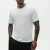 Camiseta de manga corta «Coastal» de jersey de lino - Blanco