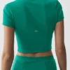 Camiseta de manga corta con cremallera completa Alo Softsculpt - Emerald Isle