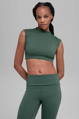 Camiseta de manga corta con cuello redondo Alo Softsculpt – Verde trébol