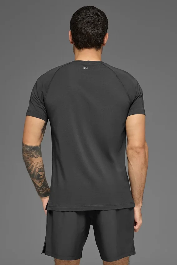 Camiseta de manga corta con cuello redondo Alo Vapor - Antracita