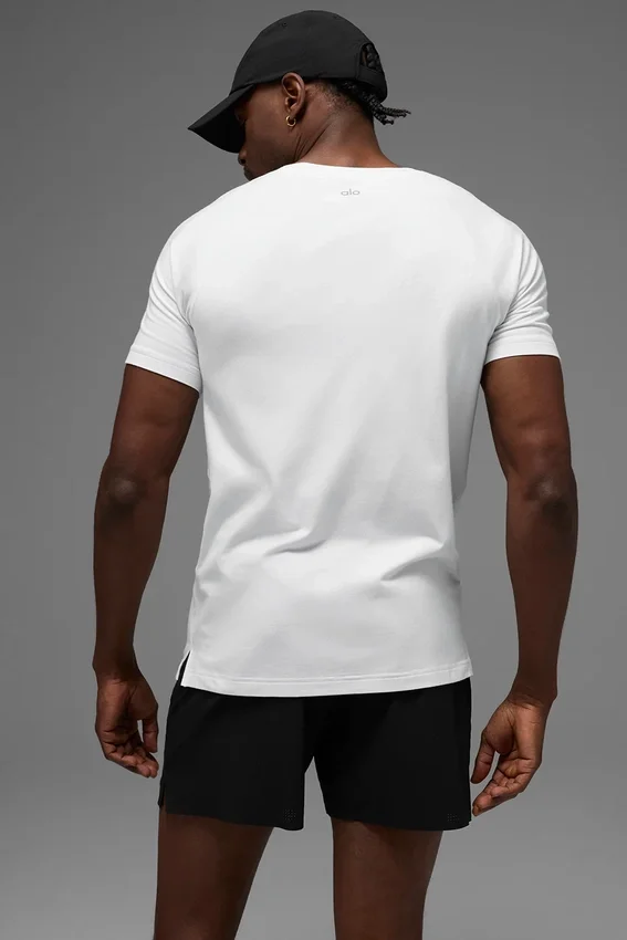 Camiseta de manga corta con cuello redondo Alo Vapor - Blanco