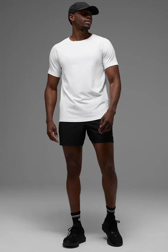 Camiseta de manga corta con cuello redondo Alo Vapor - Blanco
