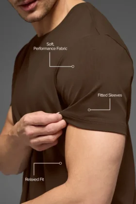 Camiseta de manga corta con cuello redondo Conquer Reform – Espresso