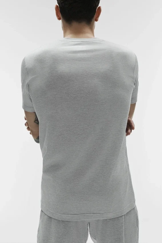 Camiseta de manga corta con cuello redondo Conquer Reform - Gris jaspeado deportivo