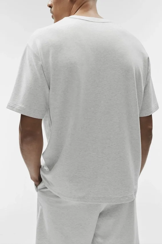 Camiseta de manga corta Double Take - Blanco jaspeado