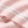 Camiseta de manga corta «My Serve» de algodón y cachemira - Rosa soleado/Blanco