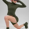 Camiseta de manga larga con cremallera de 1/4 Alo Softsculpt Precision - Verde oliva
