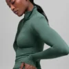 Camiseta de manga larga con cremallera de 1/4 Alo Softsculpt Precision - Verde trébol