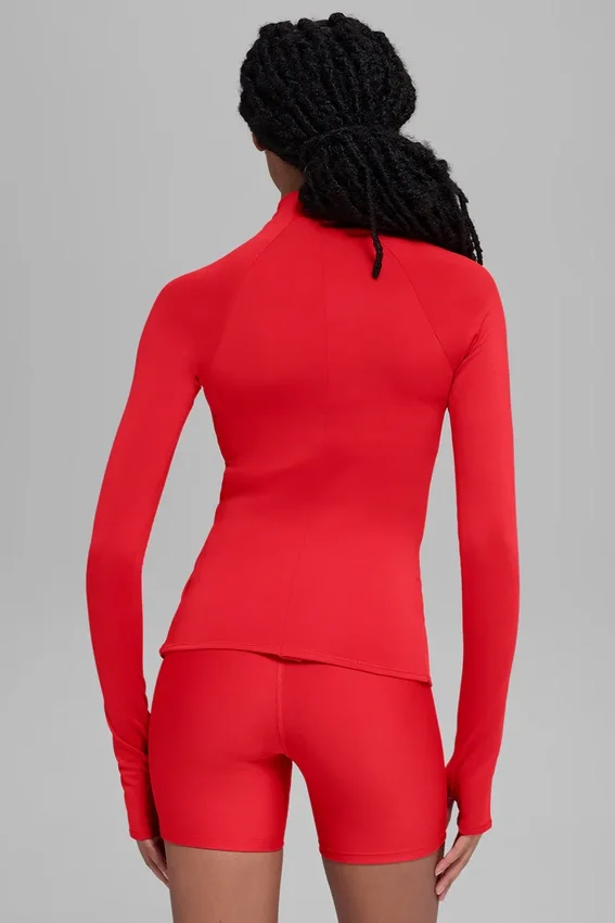 Camiseta de manga larga con cremallera de 1/4 de Airlift Winter Warm - Rojo brillante