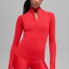 Camiseta de manga larga con cremallera de 1/4 de Airlift Winter Warm - Rojo brillante
