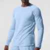 Camiseta de manga larga con cuello redondo Alo Vapor - Azul concha