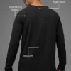 Camiseta de manga larga con cuello redondo Alo Vapor - Negro