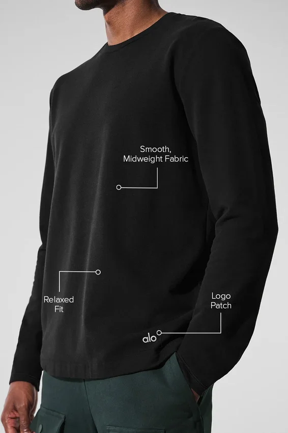 Camiseta de manga larga Double Take - Negro