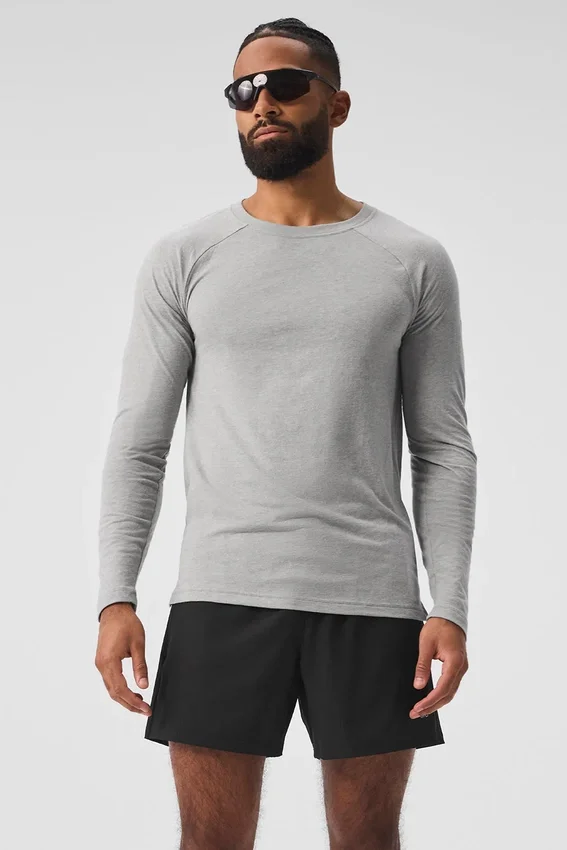 Camiseta de manga larga Triumph - Gris jaspeado deportivo