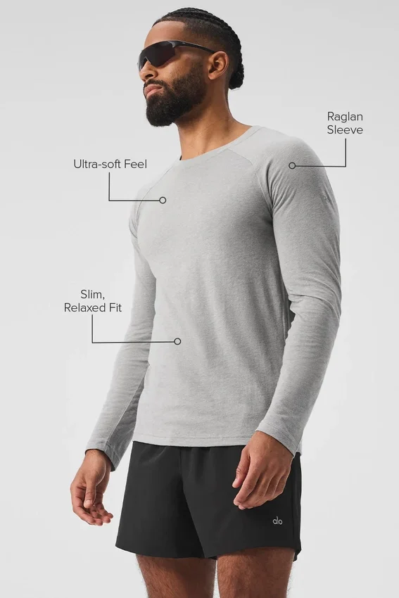 Camiseta de manga larga Triumph - Gris jaspeado deportivo
