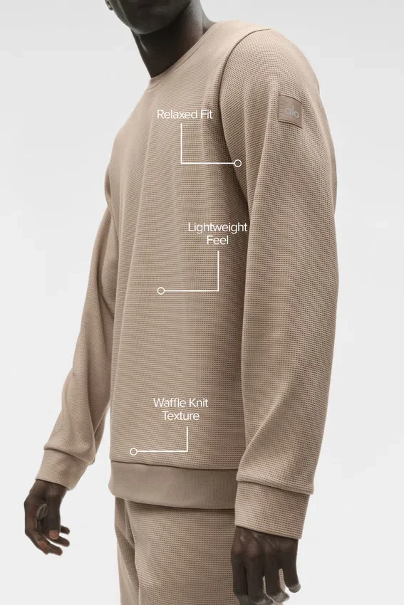 Camiseta de manga larga Waffle Lounge - Gravel